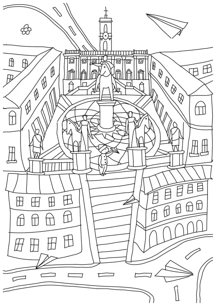 Museum coloring page