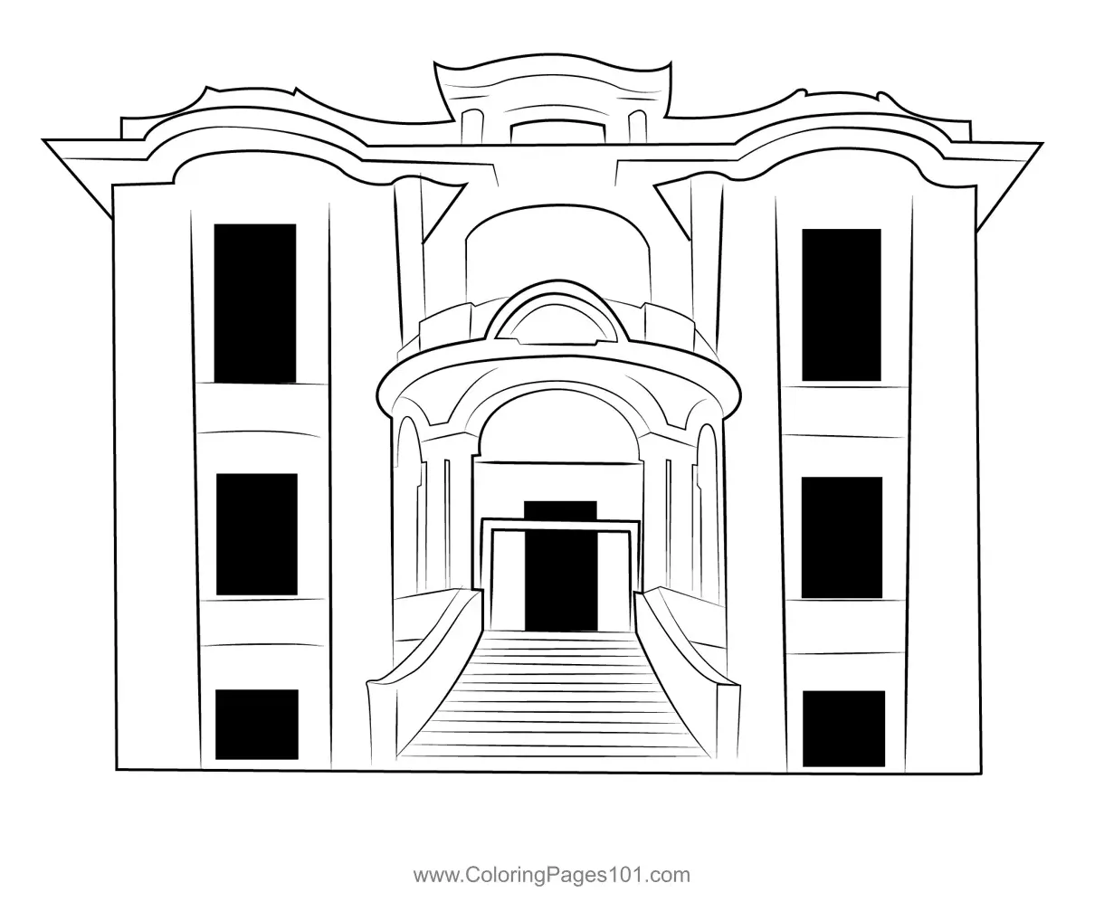 Museum coloring page for kids free museums printable coloring pages