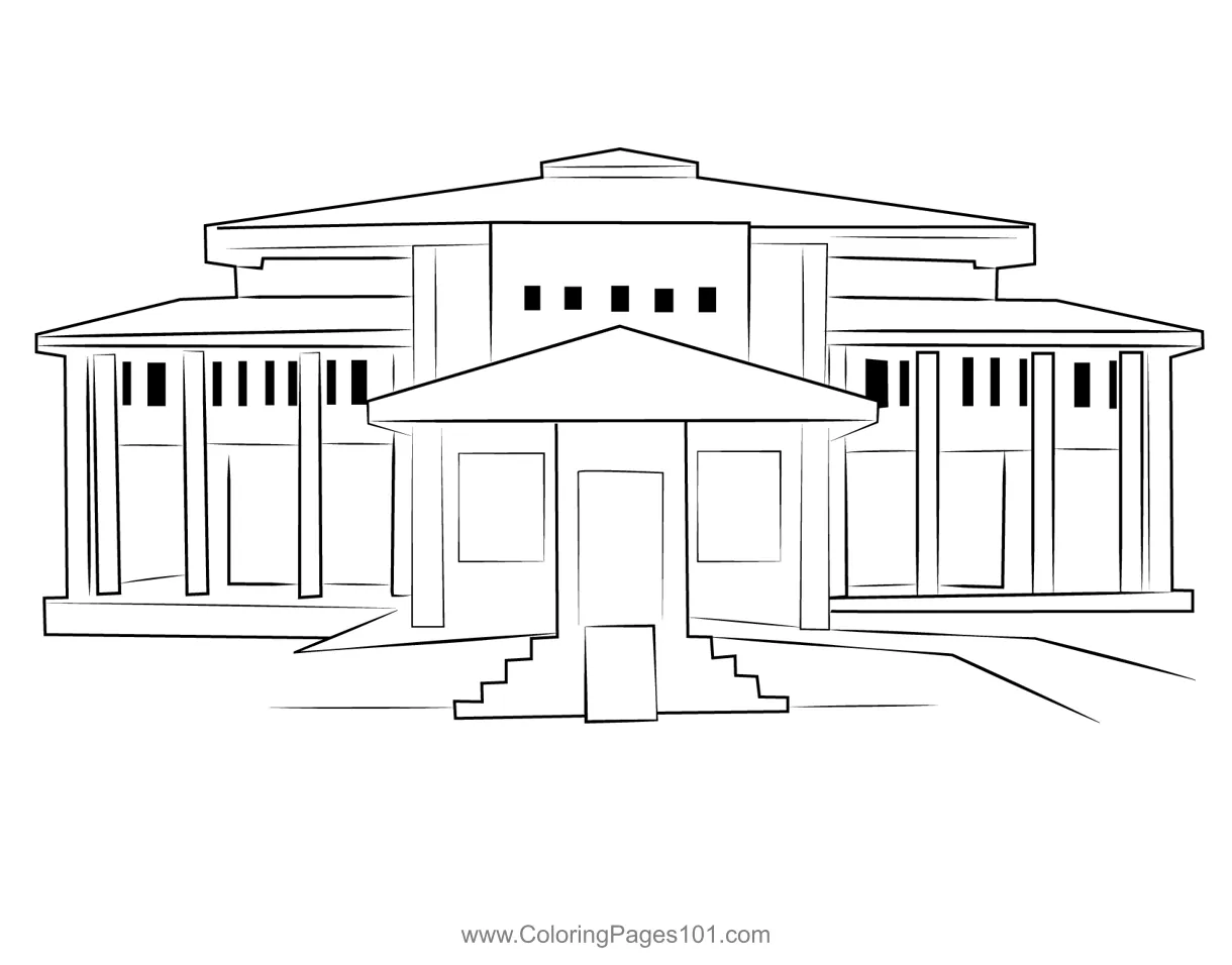Museum 2 coloring page for kids free museums printable coloring pages