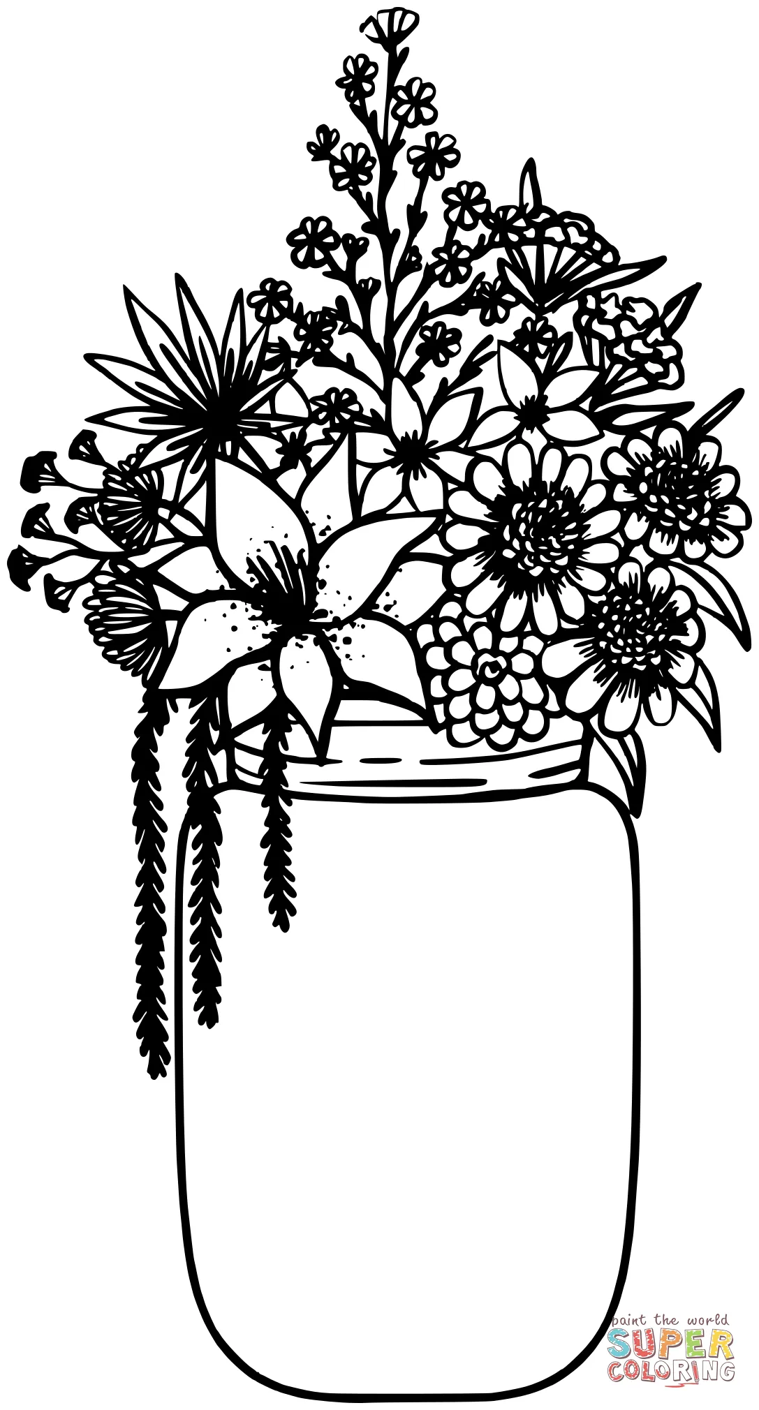 Vintage Mason Jar Only coloring page | Free Printable Coloring Pages