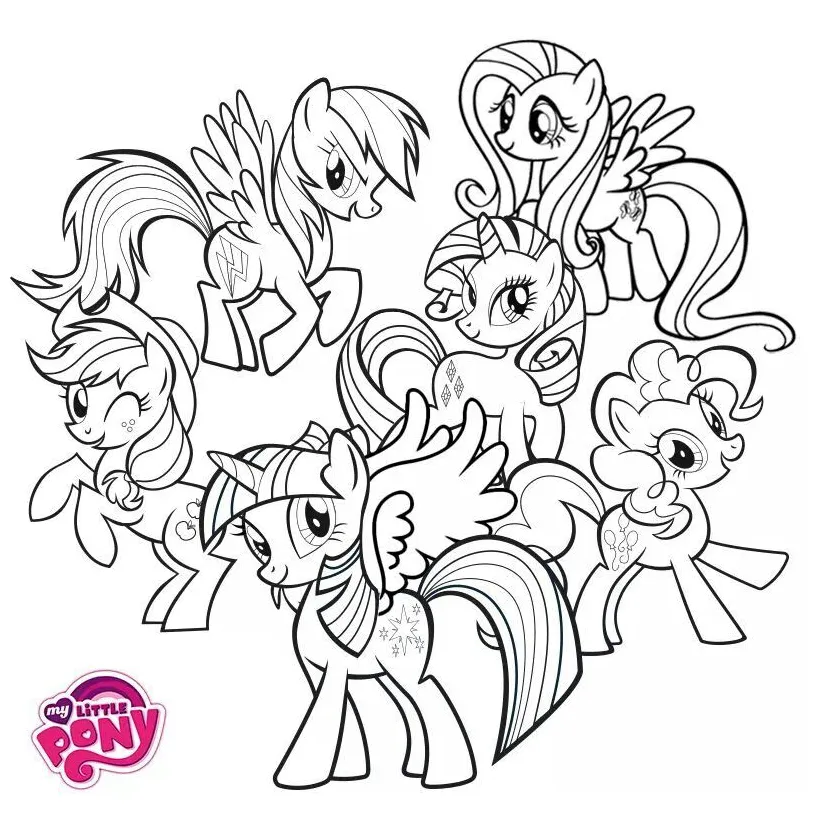 My little pony mane 6 coloring pages jambestlune