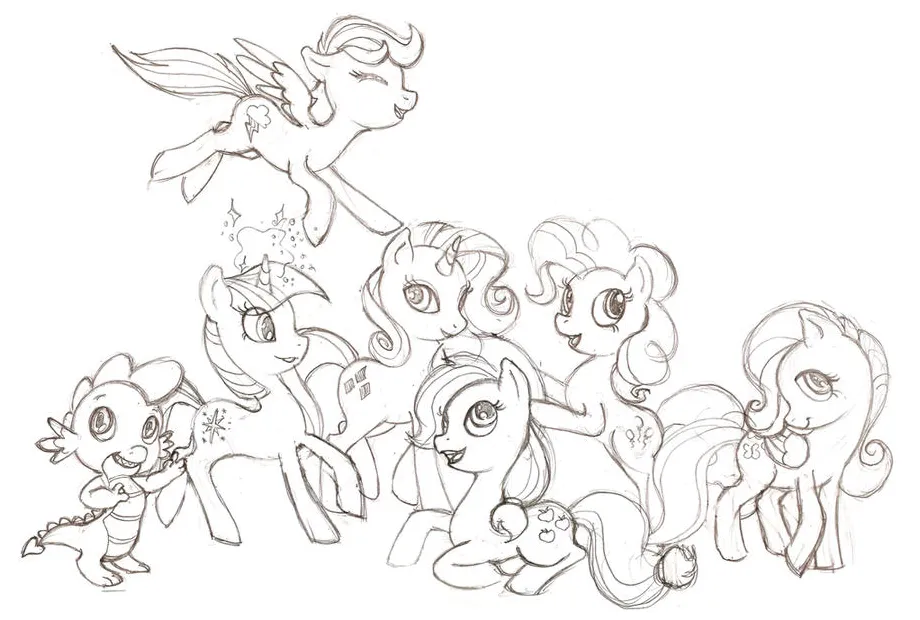 Mane 6 coloring pages