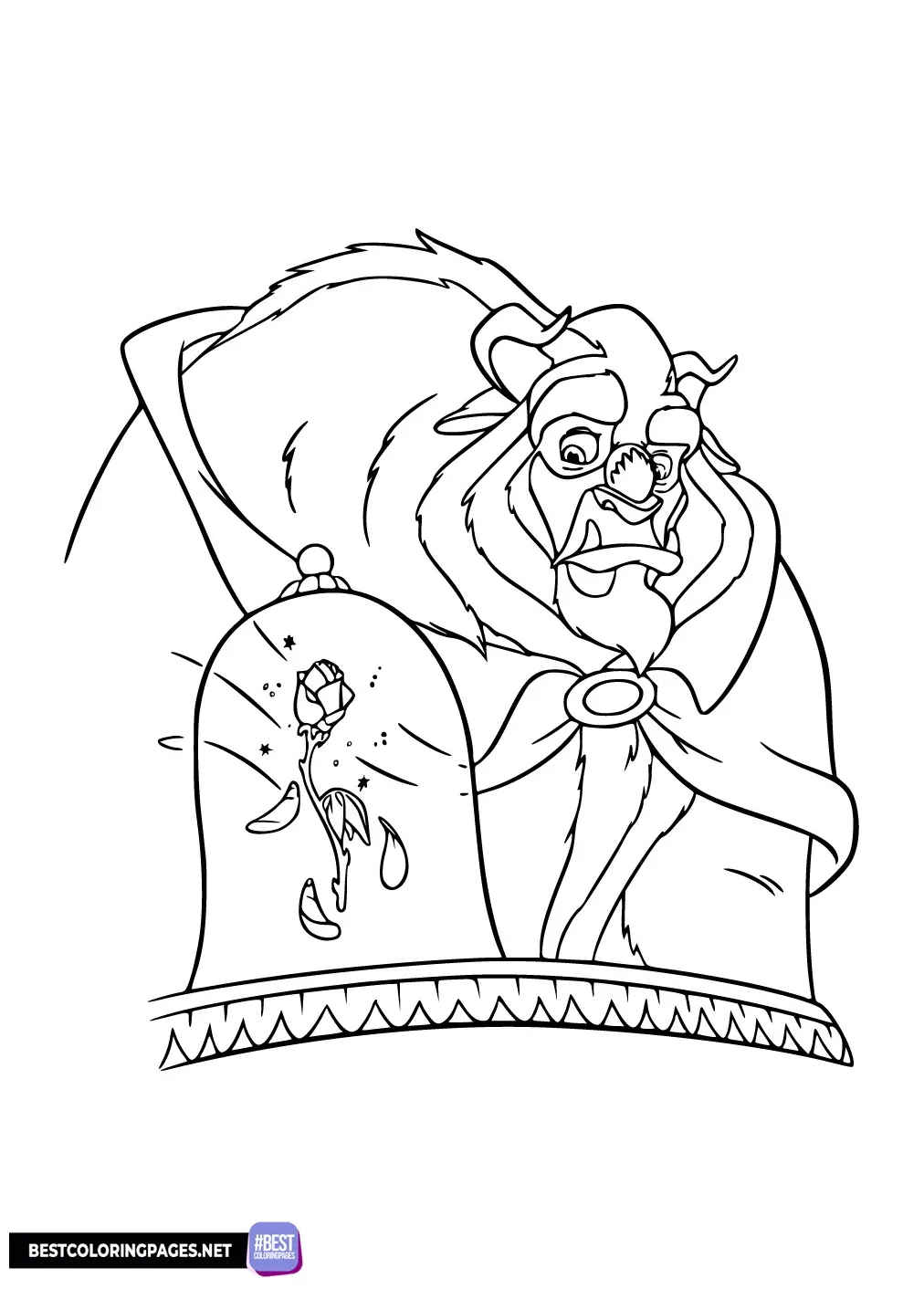Printable coloring page the beast free printable coloring pages
