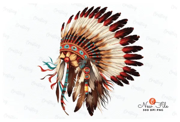Native American Feather Headdress Graphic by Graftify · Creative Fabrica