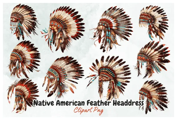 Native American Feather Headdress Graphic by Graftify · Creative Fabrica