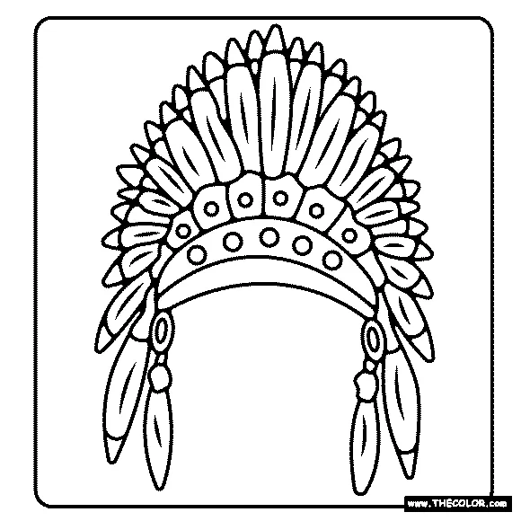 Native American Headdress Coloring Page