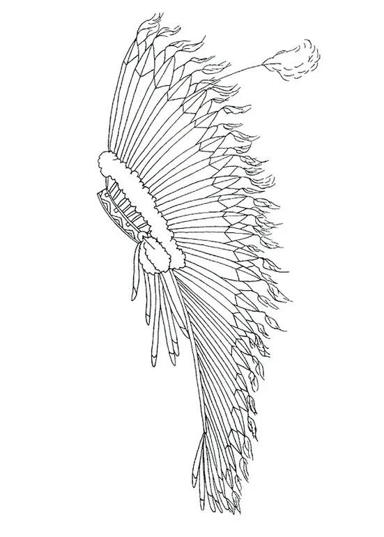 Coloring Page feather headdress - Free printables - Img 9903