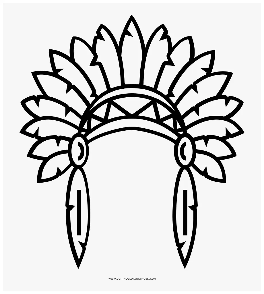 Native American Headdress Coloring Page - Native American Head Coloring