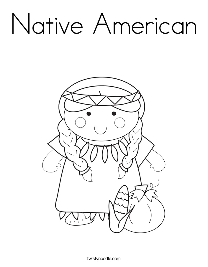 Native American Coloring Page - Twisty Noodle