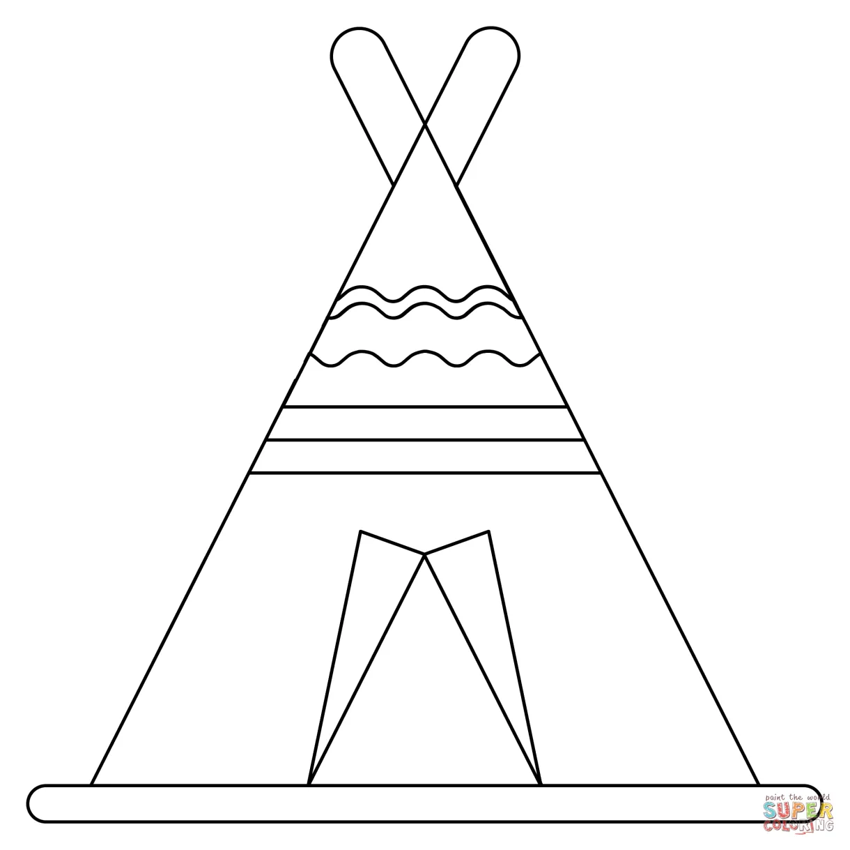 Teepee coloring page free printable coloring pages