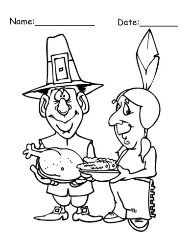 Happy Thanksgiving Day Printable Coloring Page