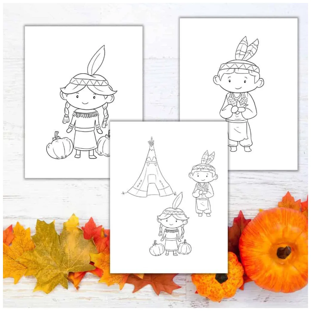 Cute Thanksgiving Coloring Pages for Kids (free printable!)