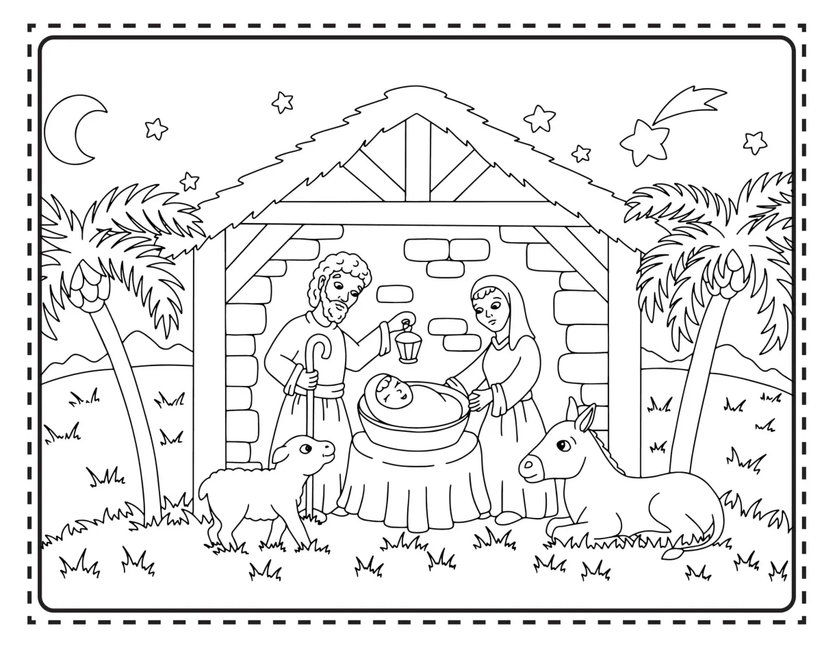 Printable Christmas Nativity Coloring Pages - About a Mom