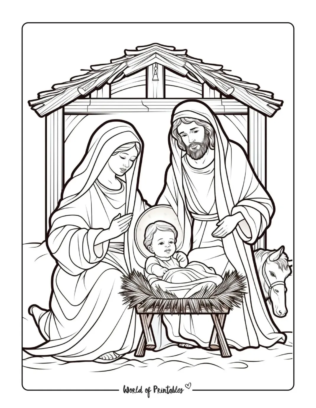 Nativity coloring pages world of printables