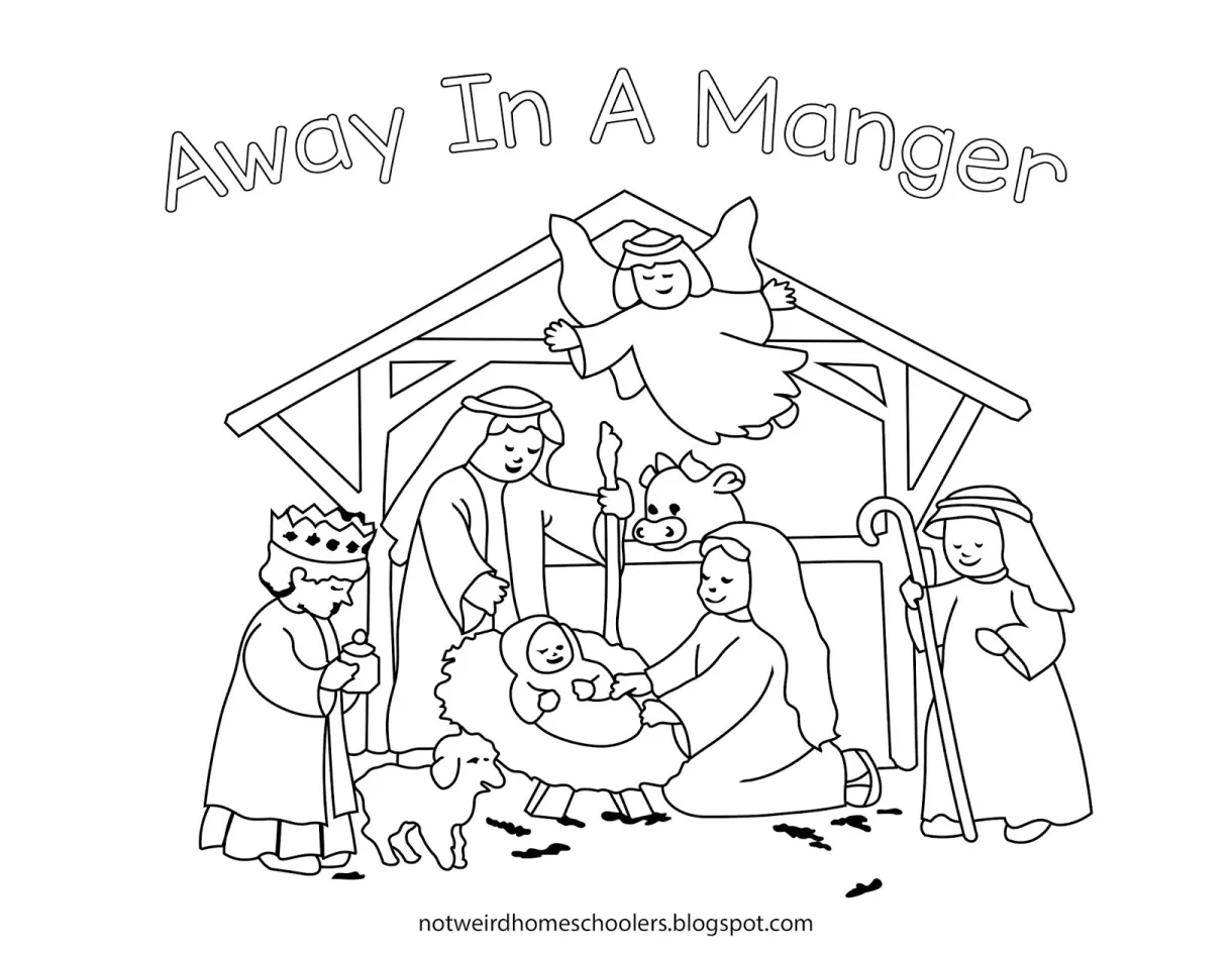 Printable nativity coloring pages