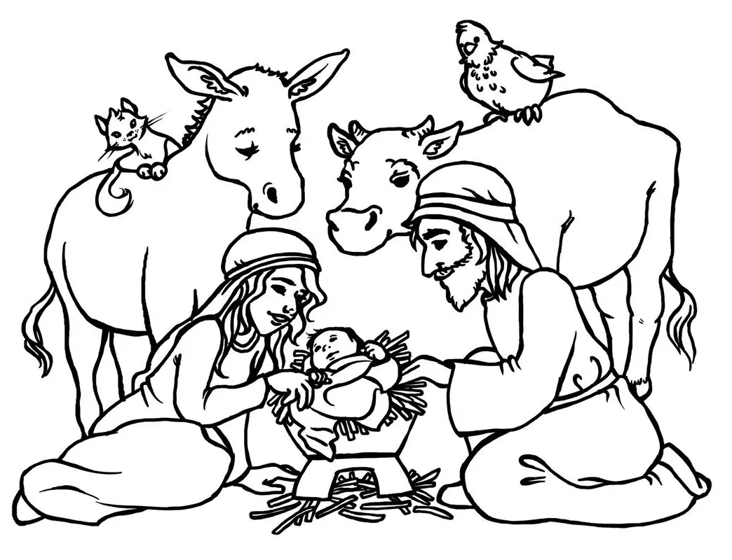Free printable nativity coloring pages for kids