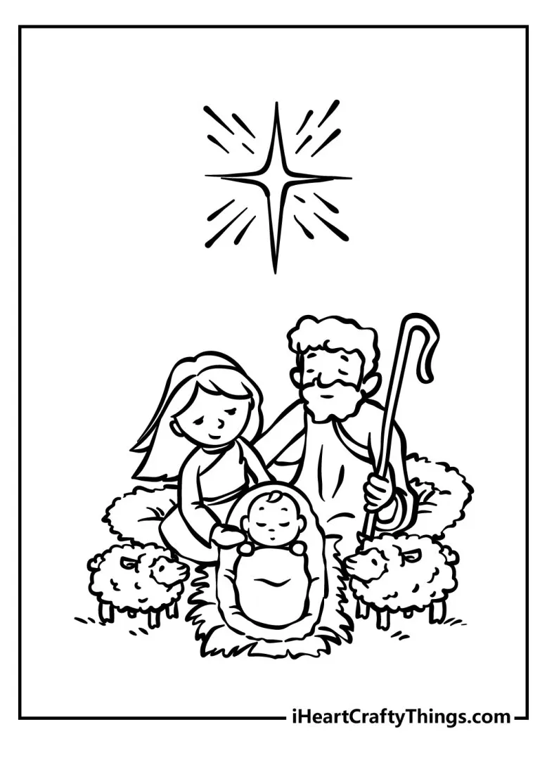 Nativity coloring pages 100% free printables