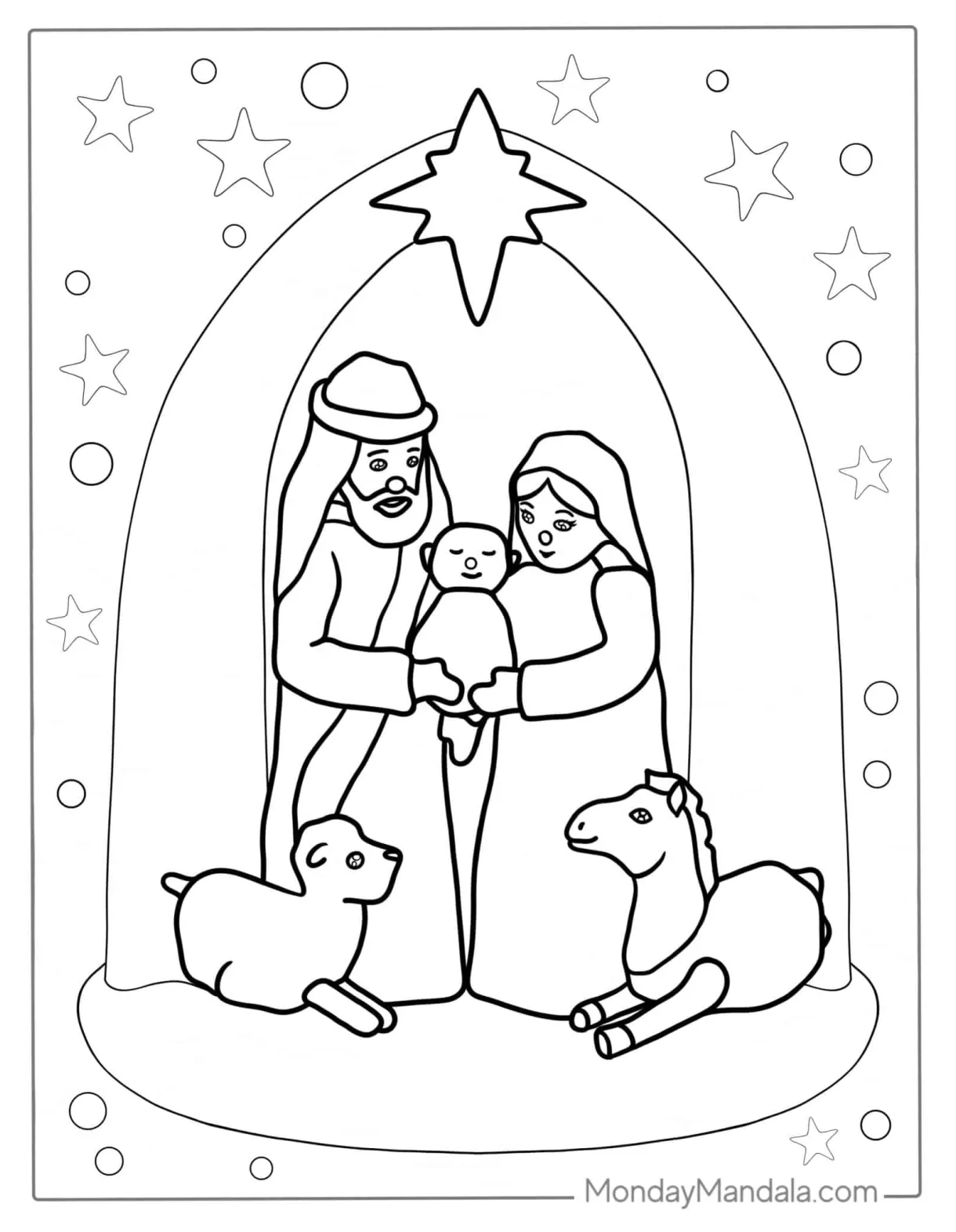 20 nativity coloring pages free pdf printables