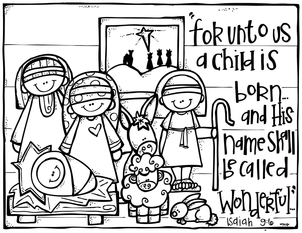Free printable nativity coloring pages for kids