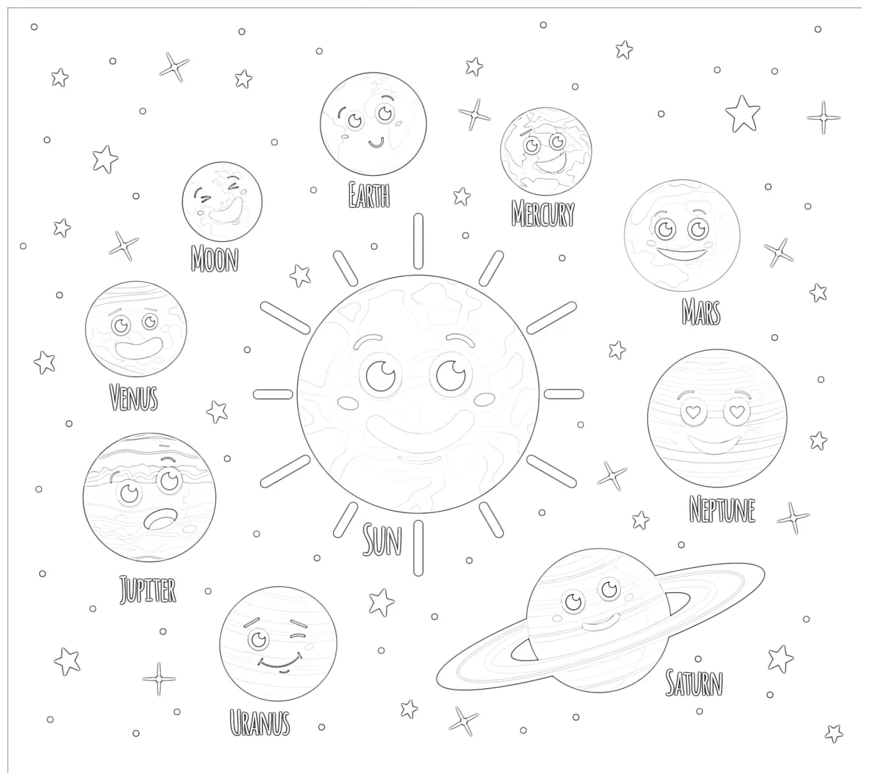 Neptune Planet Coloring Pages