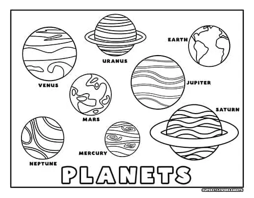 Neptune planet coloring sheet