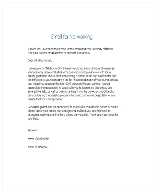 8+ networking email examples to download