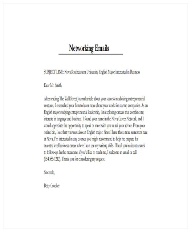 8+ networking email examples to download