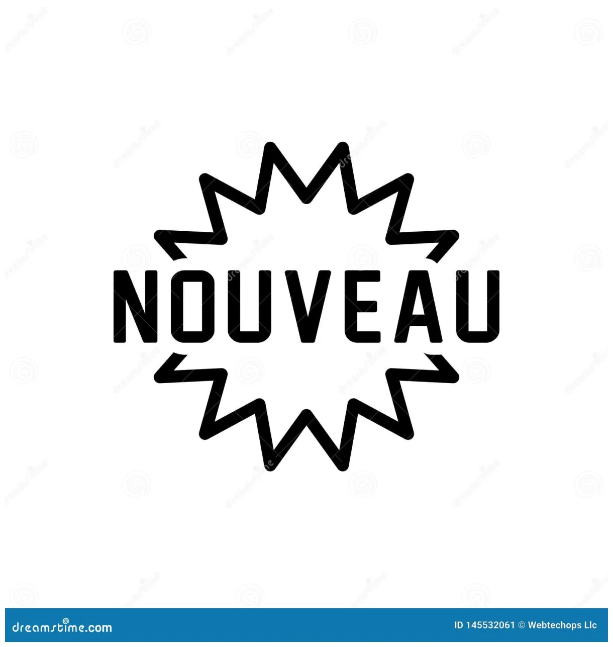 Black line icon for nouveau, newest and new stock vector illustration