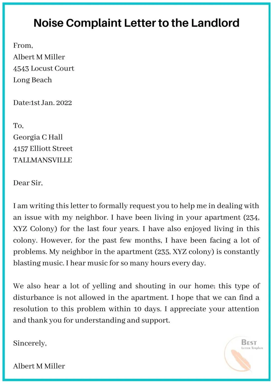 Sample template with examples