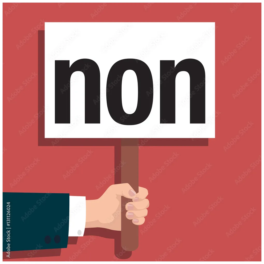 Panneau non mot voter réponse stock vector adobe stock