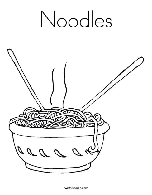 Noodles coloring page twisty noodle