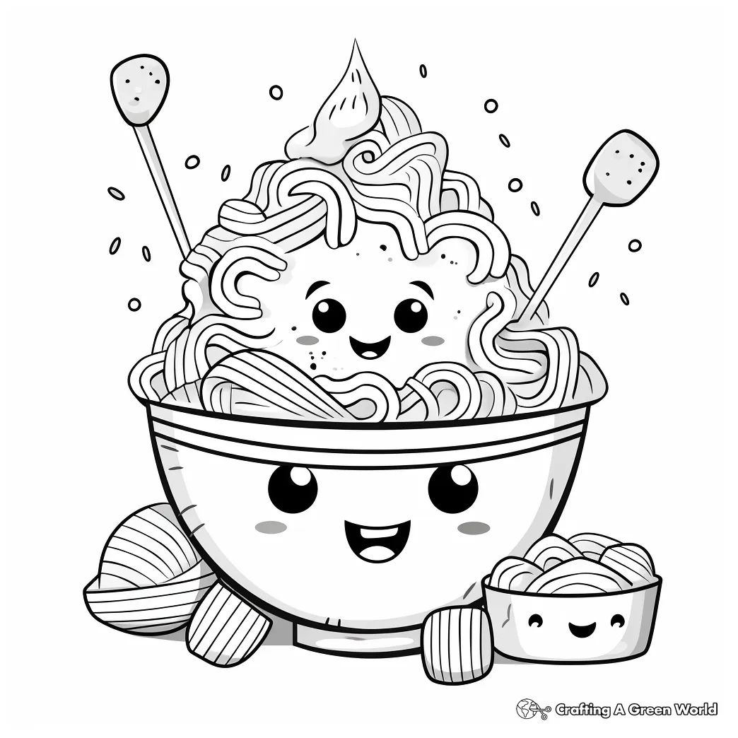 Noodle coloring pages free & printable!