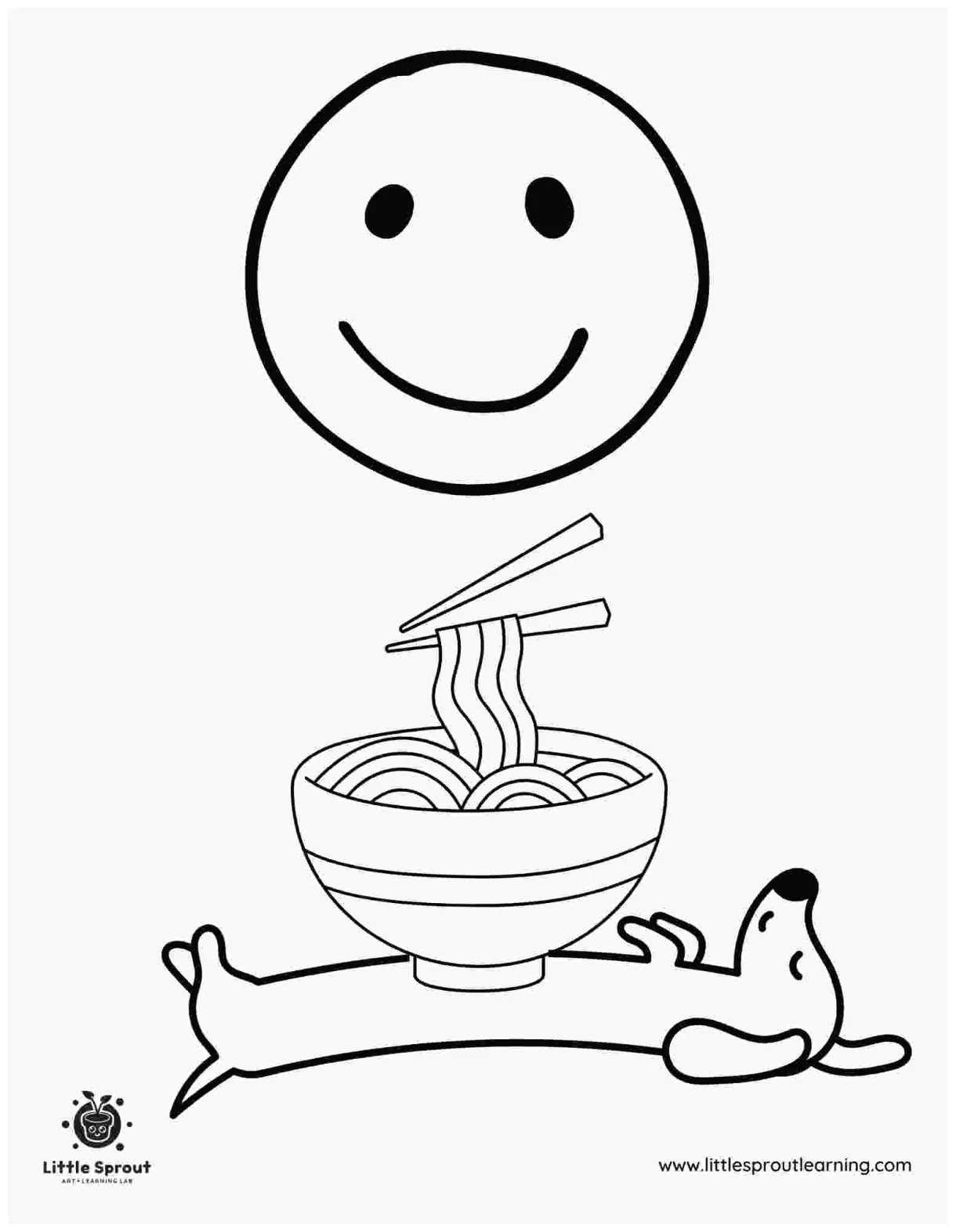Noodle food coloring page little sprout art + learning lab