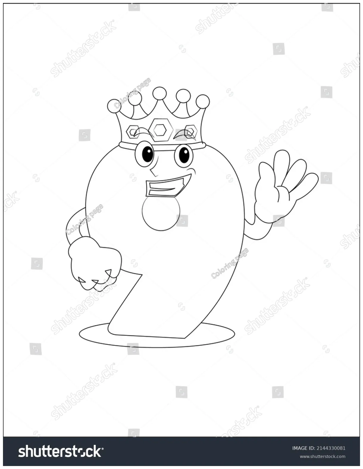 Number coloring book page coloring page stock vector