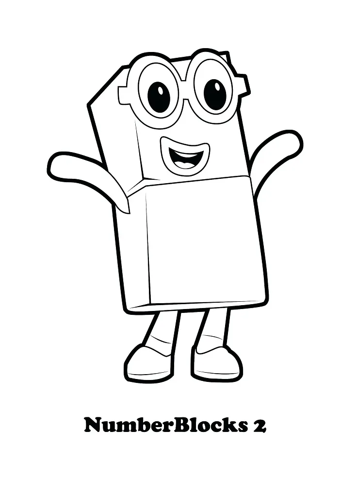 Number blocks 1 coloring page coloring pages