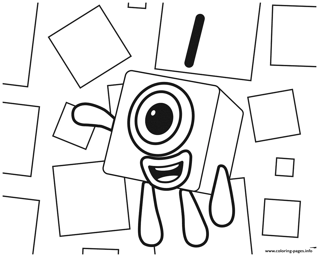 Numberblocks number 1 coloring pages printable