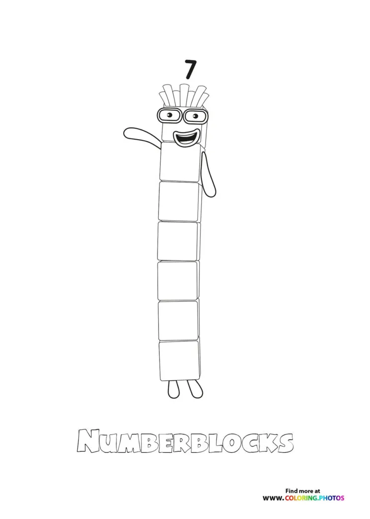 Number 1 numberblocks coloring pages for kids