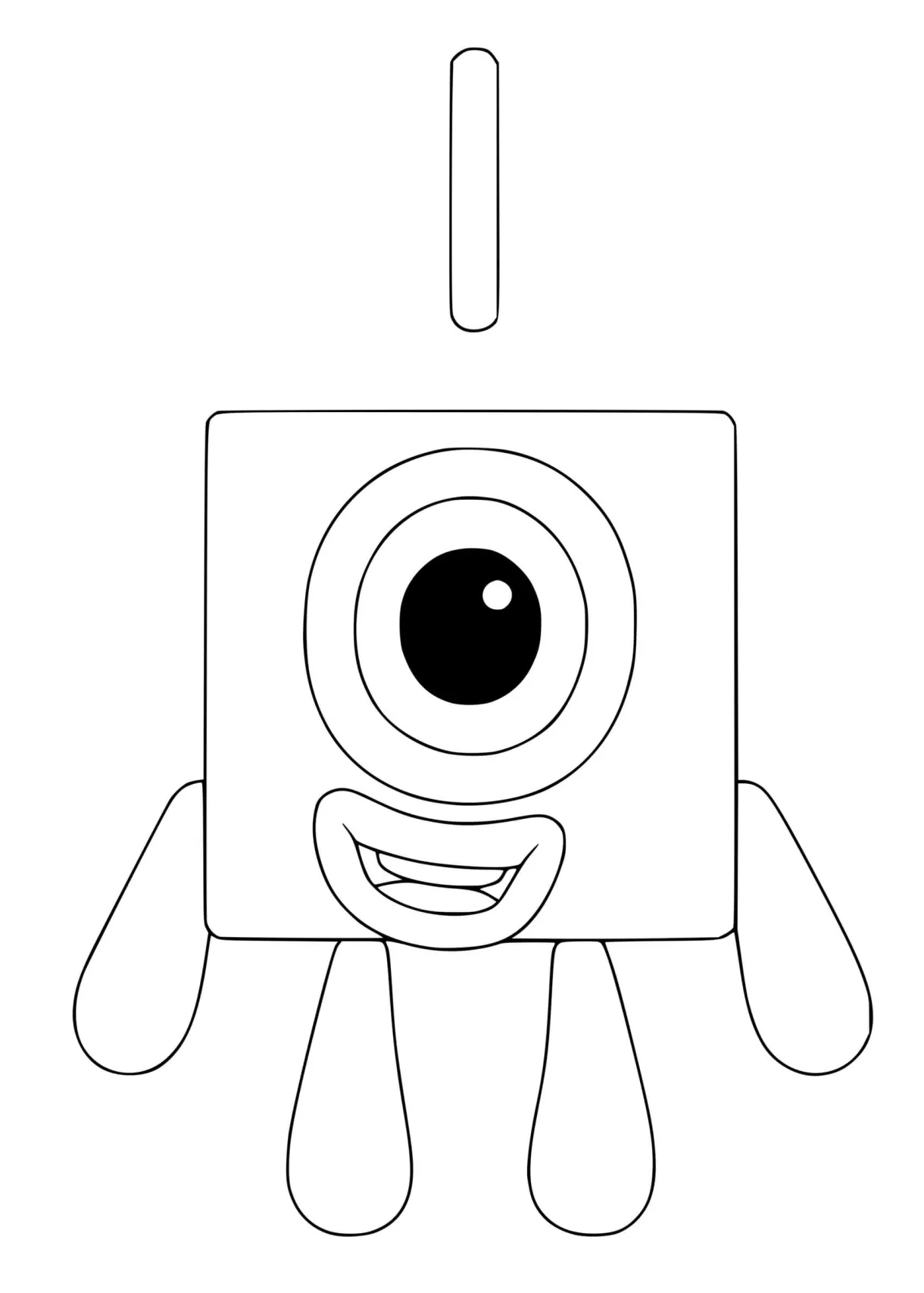 Numberblocks 1 one coloring pages coloring cool