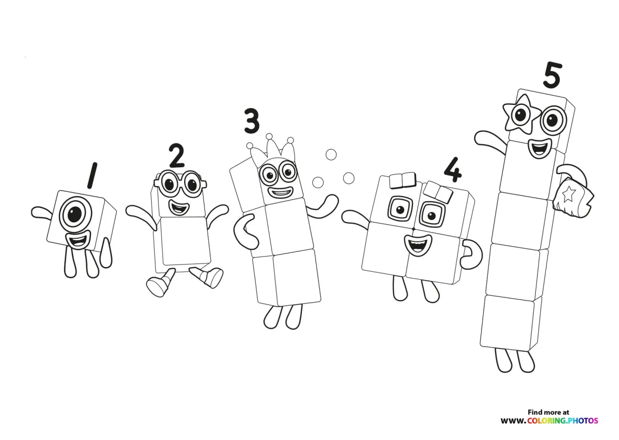 Number 1 numberblocks coloring pages for kids