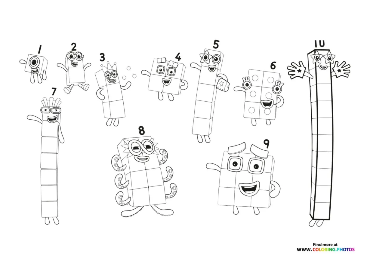 Number 1 numberblocks coloring pages for kids printable coloring page