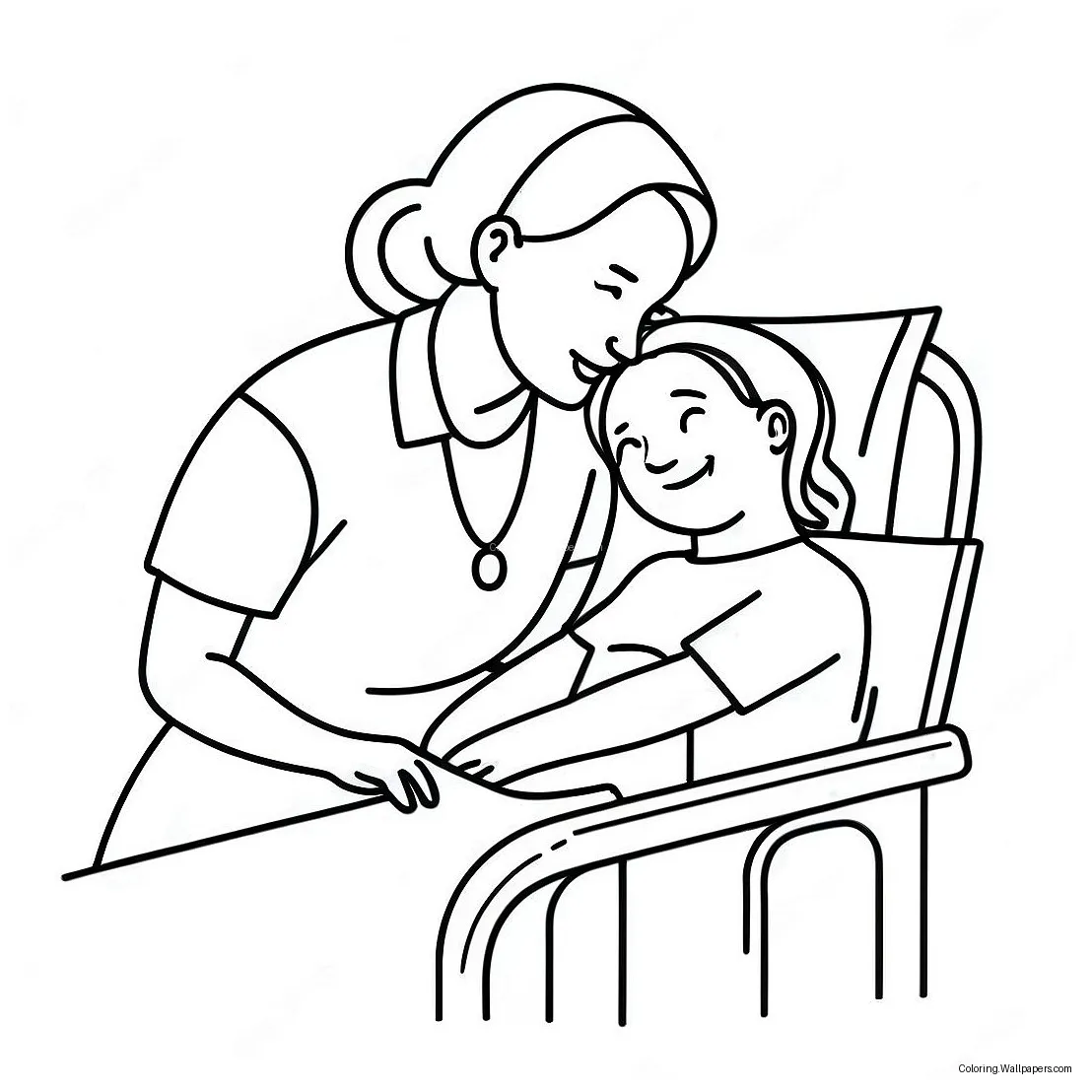 Caring nurse with patient coloring page 40224-31801