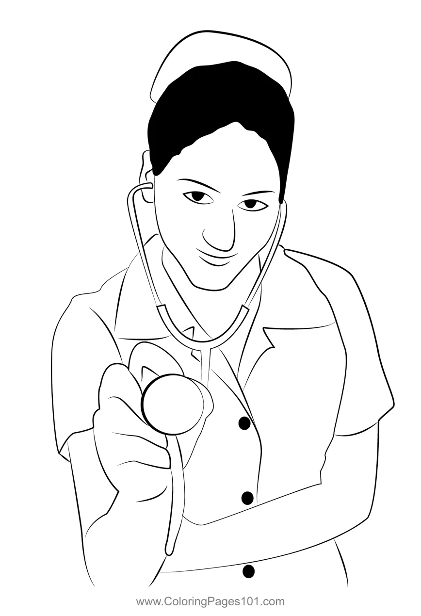 Nurse 5 coloring page for kids free nurses printable coloring pages