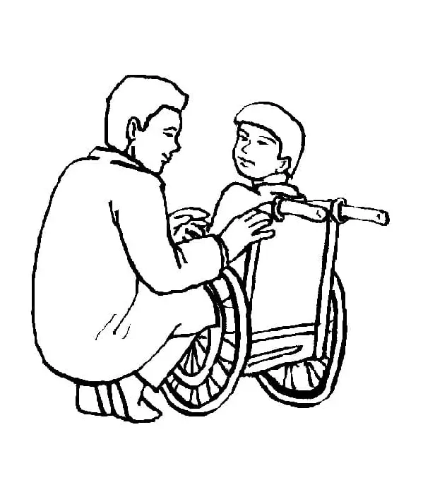 Caring coloring page