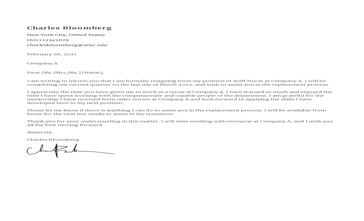 Stunning Tips About Nurse Resignation Letter Template Personal Skills