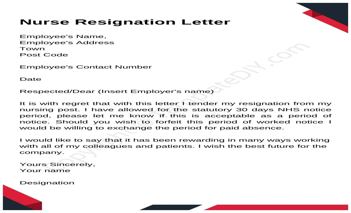 Nurse Resignation Letter Sample with Examples [Word]