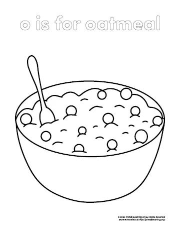 Oatmeal Coloring Page | PrimaryLearning.Org