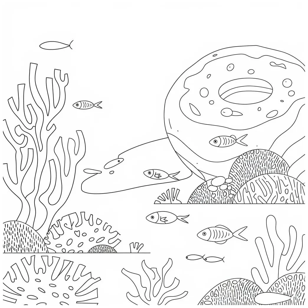 Ocean scene printable coloring page download, print or color online