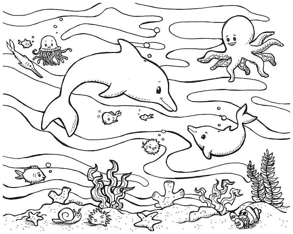Ocean coloring page
