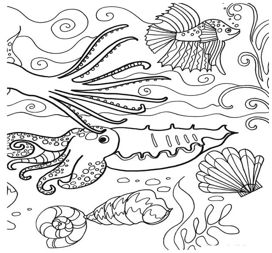 Ocean coloring page