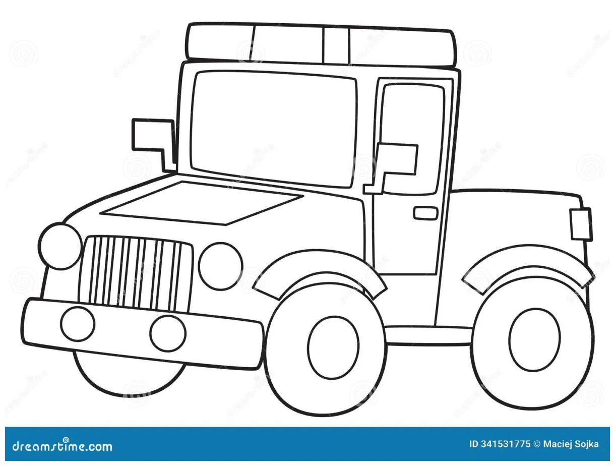 Coloring page off road police car vehicle coloring page isolated